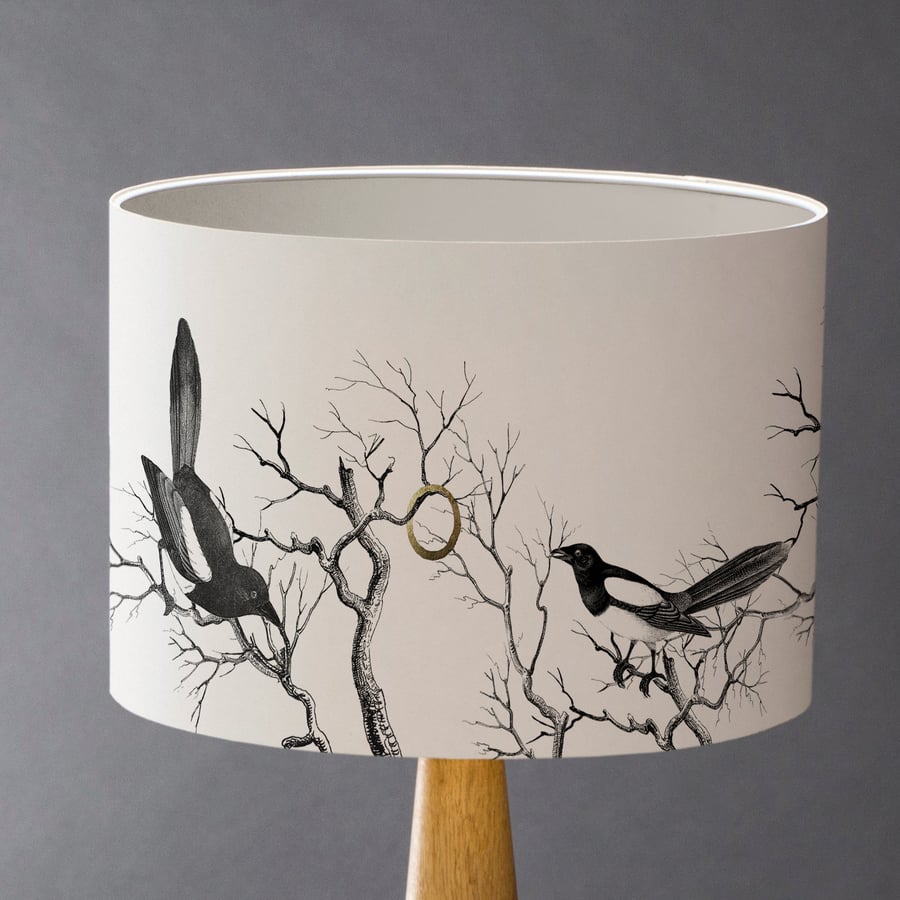 'Mischief Makers' Magpies Lampshade