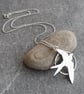 Silver swallow pendant, Sterling silver bird necklace - Image 5