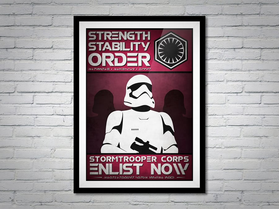 Star Wars First Order Propaganda Enlist Now Movie Poster Print Wall Art Gift