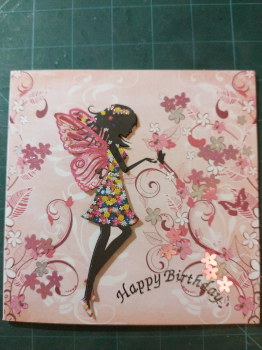 Retro fairy birthday card