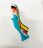 Coastal houses fused glass stand up wave ornament  - Image 3