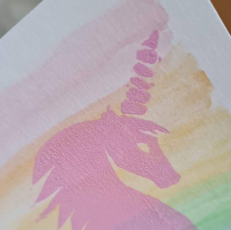 Rainbow unicorn birthday card child's bedroom d... Folksy