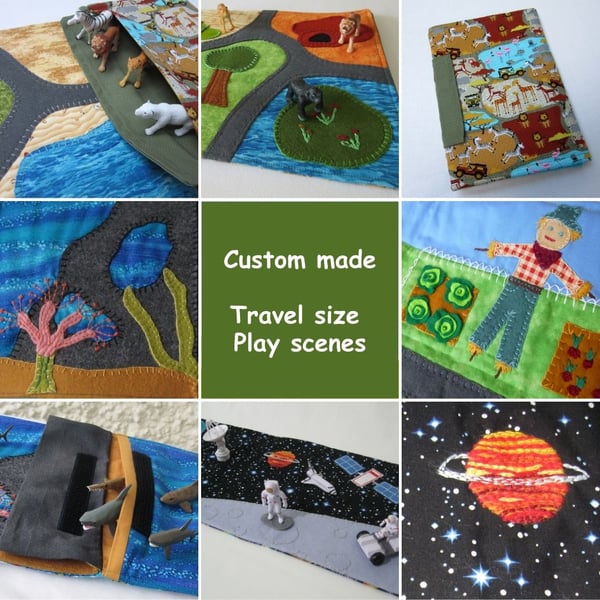 Bespoke playmat travel toy (Play On The Go Play Scene) gift for child