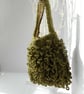 Lichen - chunky hand knitted "Loopy" tote bag in olive green - Image 3