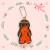 ADHD awareness ribbon Gingerbread person Embroidered keyring