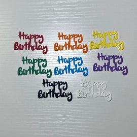 Happy Birthday Sentiment Die Cuts Card Toppers Handmade Card Making