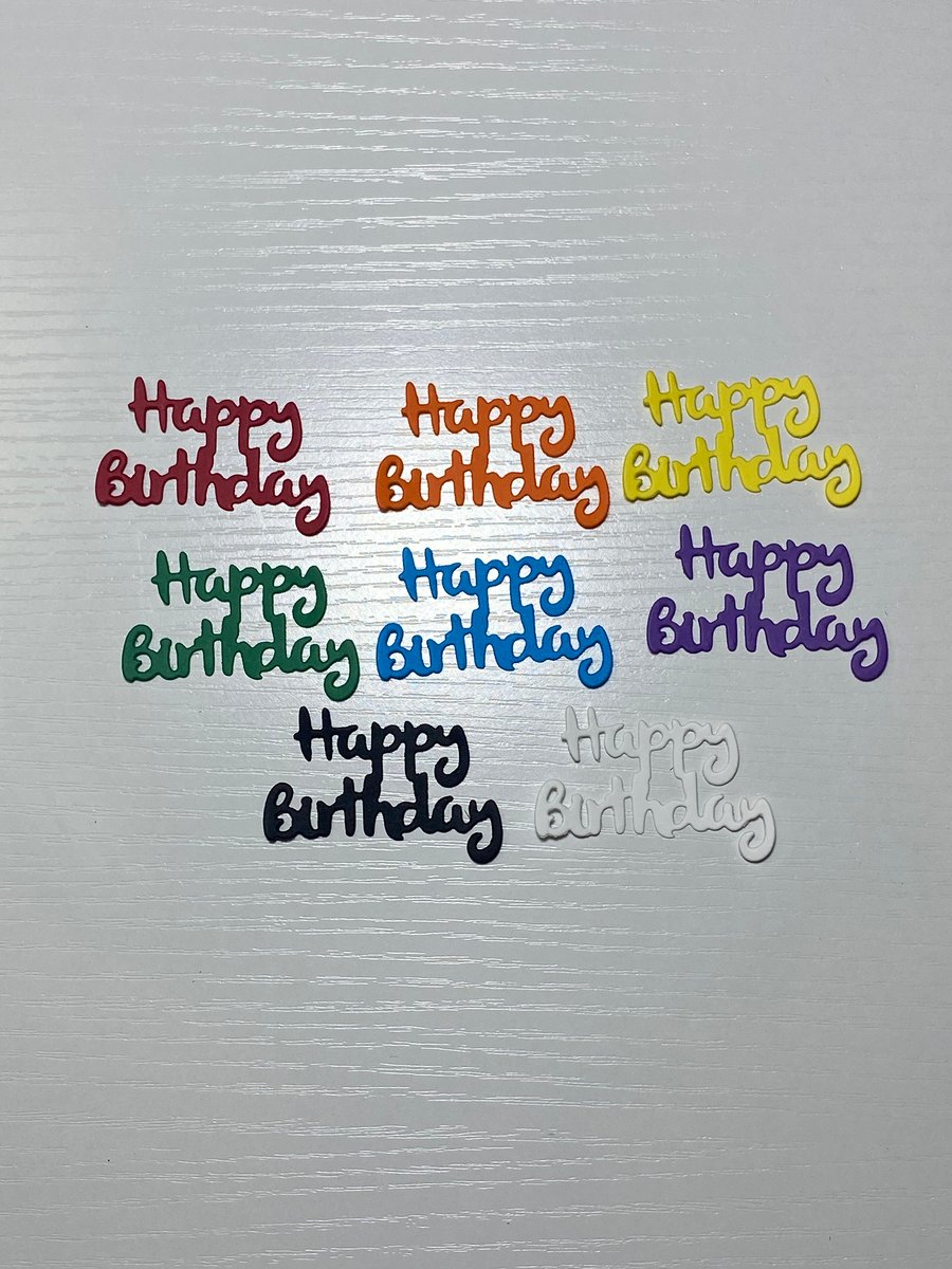 Happy Birthday Sentiment Die Cuts Card Toppers Handmade Card Making