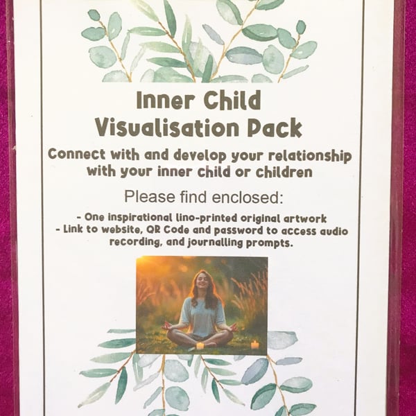 Inner Child Meditation Pack, including A5 print, meditation, journalling prompts
