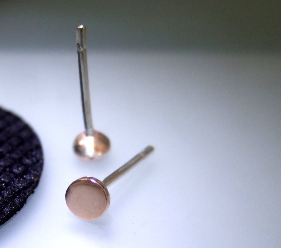 Shibuichi & Sterling silver stud earrings