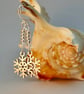 Snowflake Earrings With Sparkly Glass, Christmas Jewellery Gift, Stocking Filler - Image 2