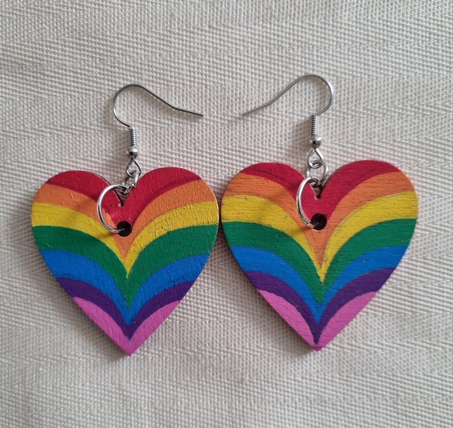 Rainbow Heart Earrings
