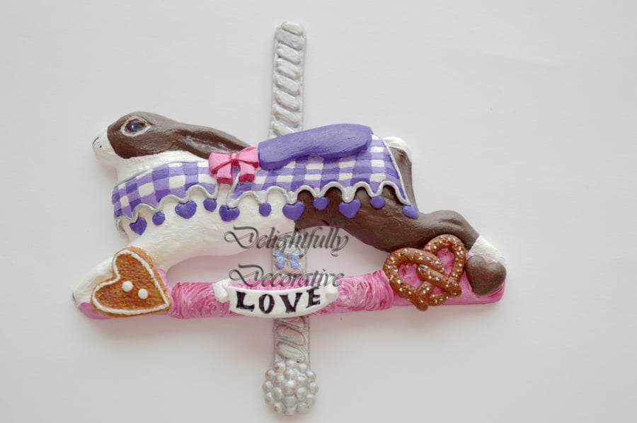 Sweet Valentine's Day Carousel Bunny Rabbit