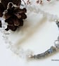 Labradorite, Sri Lanka White Moonstone, Freshwater Pearl Silver Bracelet 