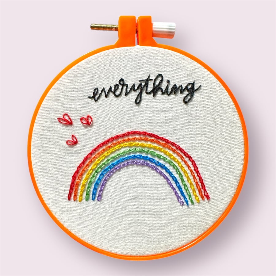 Rainbow hoop art, birthday, engagement, anniversary gift, LGBTQ pride