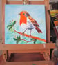 Robin Garden Bird. Original painting - Image 2