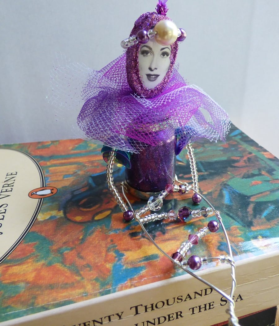 Purple mermaid hanging keepsake