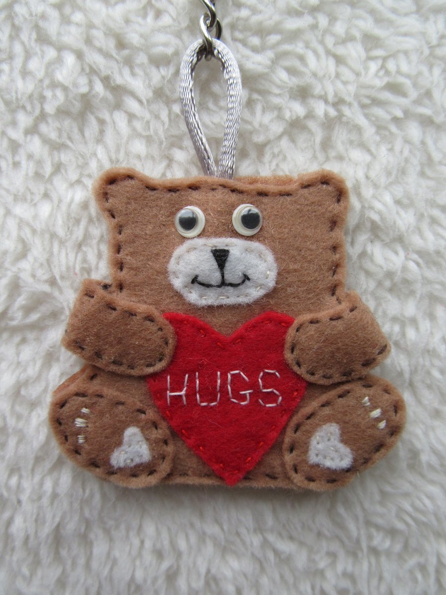 Bear hugs keyring, gift for friend, gift for her
