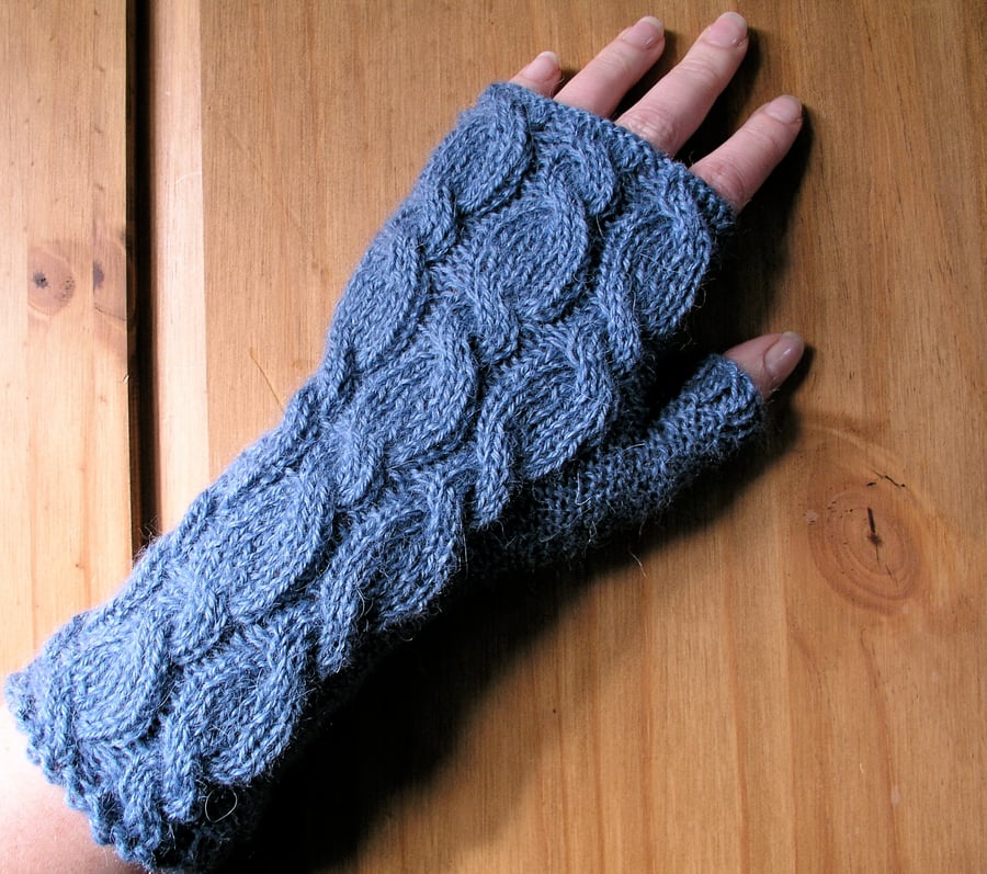 Alpaca Wrist Warmers Fingerless Gloves
