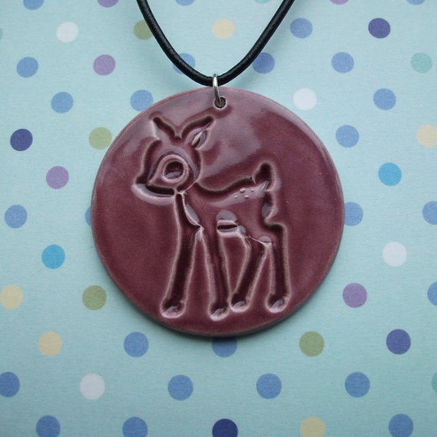 Retro deer ceramic pendant