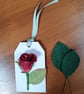 Paper Flower Rose Gift Tag - Red