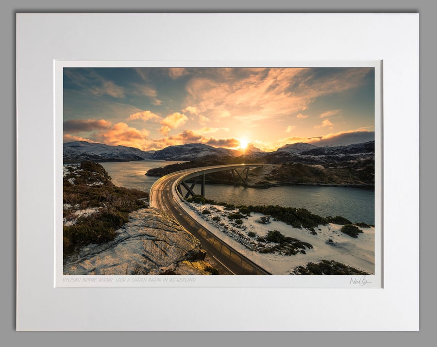 Kylesku Bridge Sutherland Scotland - A3 (50x40cm) Unframed Print