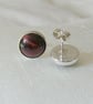 Sterling Silver Stud Earrings with Red Tiger's Eye  Gemstones  - Image 4