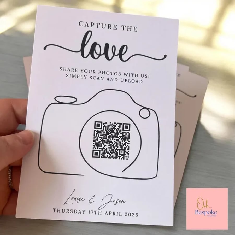 Capture the Love Wedding Cards - Photo Upload Cards - Pack of 10