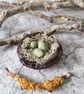 Handmade Bird Nest, Rustic Clay Bowl, Mini Trinket Dish, Wabi-Sabi Bowl - Image 5