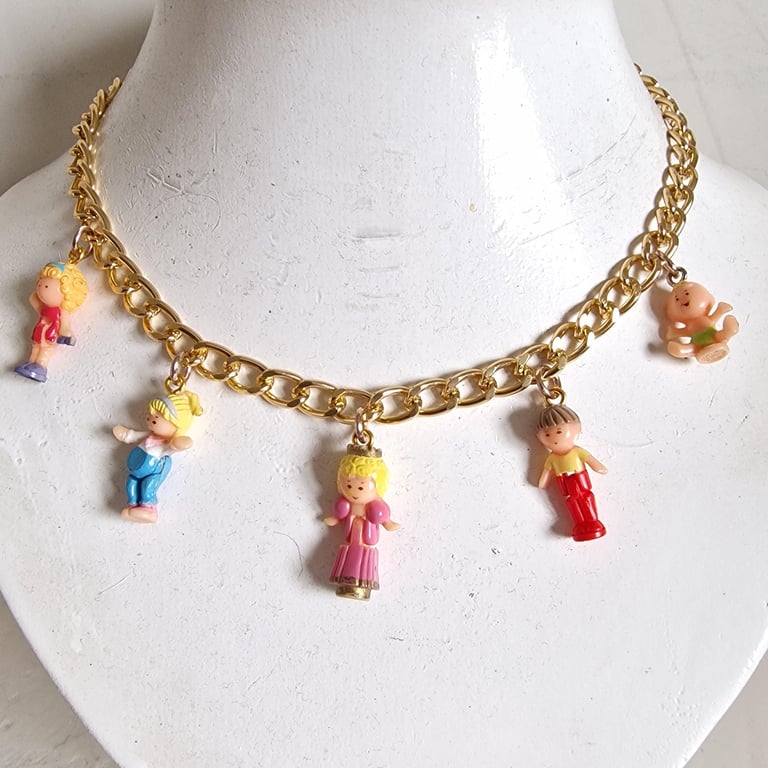 Bluebird Polly Pocket Charm Necklace: Upcycled Toy Jewellery