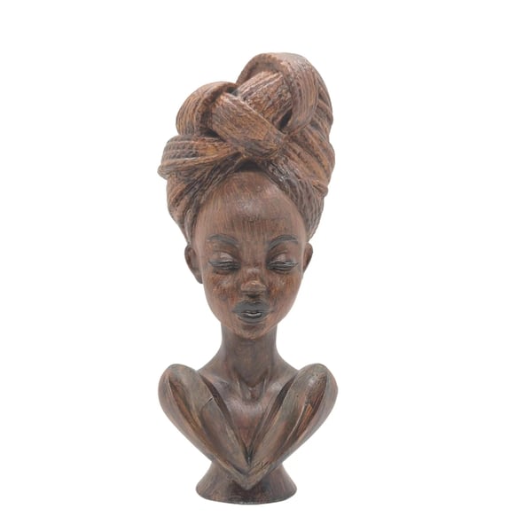 Black woman with headwrap, 3d printed bust, african state, Black girl figurine, 