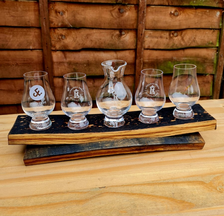 Glencairn Glass and Jug Whisky Tasting Flight Tray 