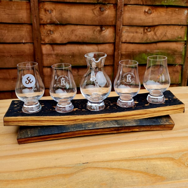 Glencairn Glass and Jug Whisky Tasting Flight Tray 