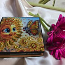 Sunflower rhinestone memo Pad box