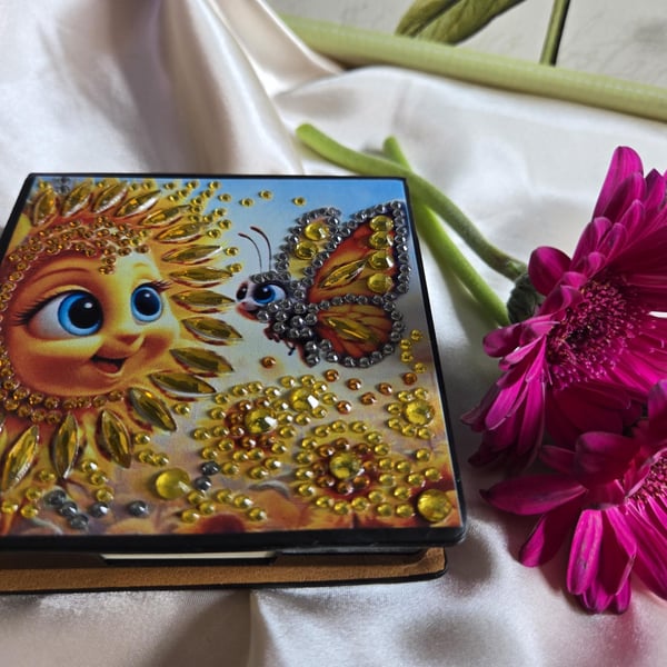 Sunflower rhinestone memo Pad box