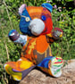 Handmade patchwork artist bear using vintage fabrics