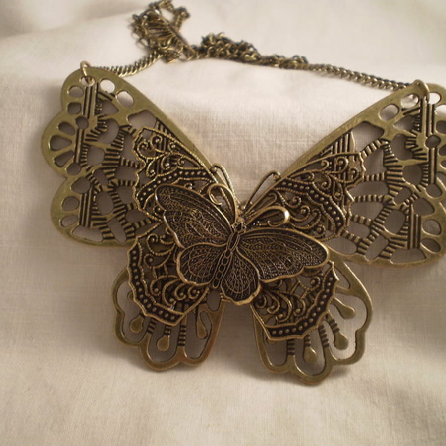 Trio of Butterflies Necklace
