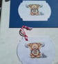 Card and gift tag.Birthday card. Father's day card. Gym. Weight lifting. Ref 427