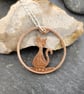 Cat pendant upcycled from 1967 bronze penny coin - Image 2