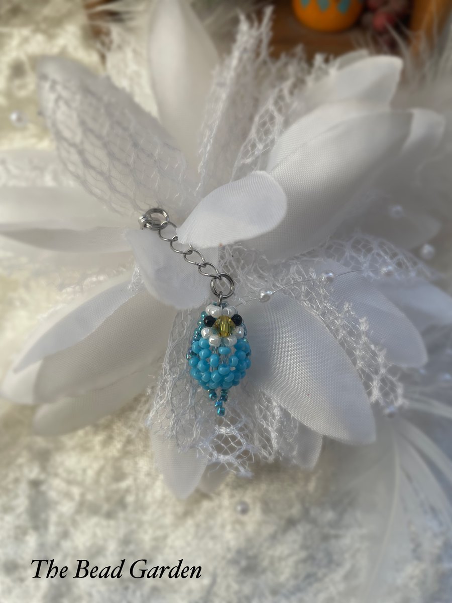 Budgie ( blue and white) charm