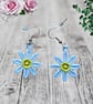 Embroidered Daisy Flower Necklace & Earring Set - Image 3