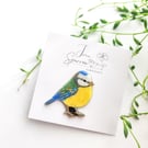 Hand-painted Bird Brooch