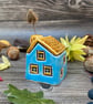 Summer Seconds Handmade Blue Ceramic Mini House with Chimney - Image 4