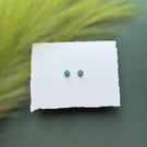 Sage Green Polymer Clay Circle Micro Studs 