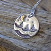 Sterling silver 'starry night' scene pendant 