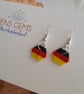 Hexagonal German Themed Flag Beadwork Earrings - Image 5