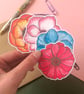 Summer Flowers Sticker Set Zinnia, Cosmo, Poppy & Anemone Botanical Sticker Hand - Image 1