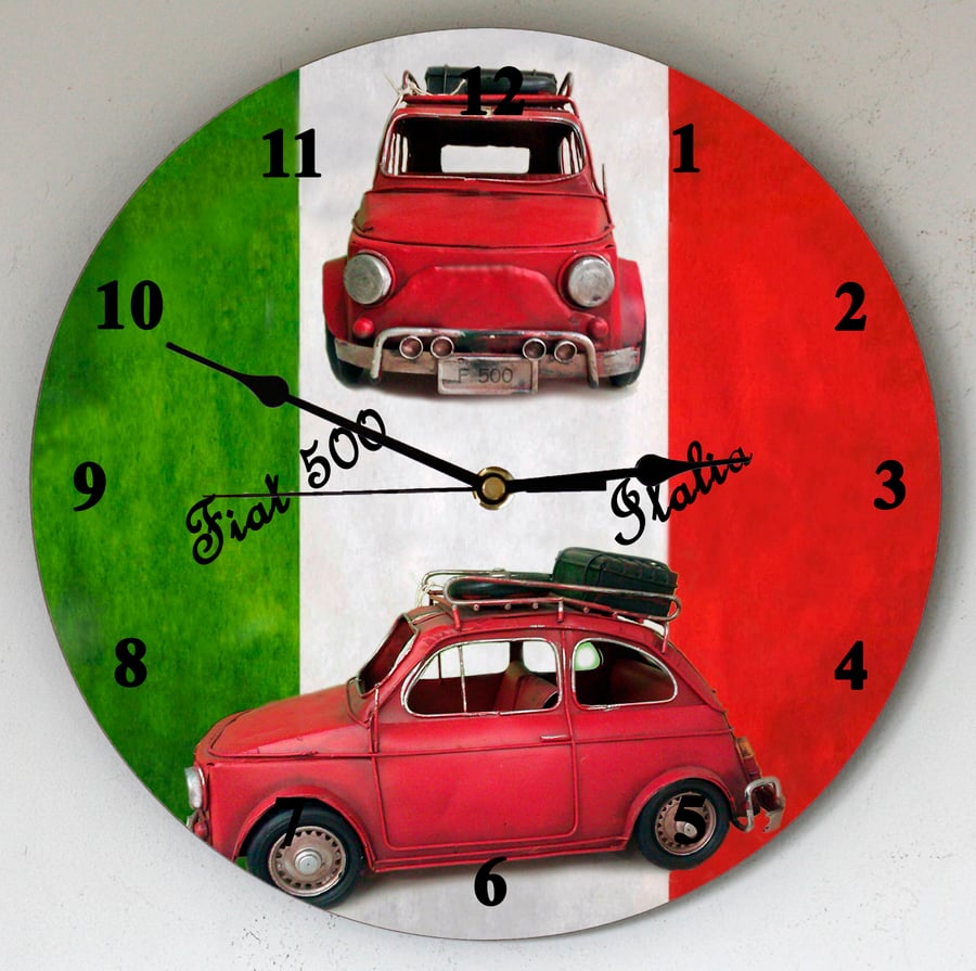 Classic Italian Car  large (28cm dia) wall clock sent Post Free