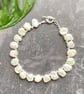 Keshi Pearl & White Topaz Silver Bracelet - Image 1