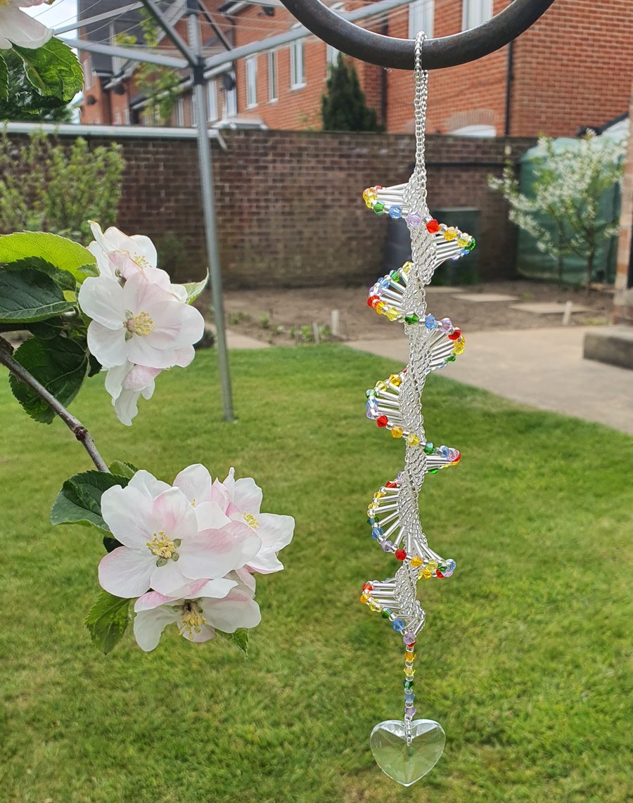 Sun catcher, Window Ornament, Decoration, Window Decoration. Rainbow colours wit