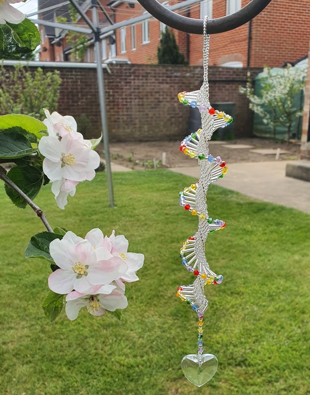 Sun catcher, Window Ornament, Decoration, Window Decoration. Rainbow colours wit
